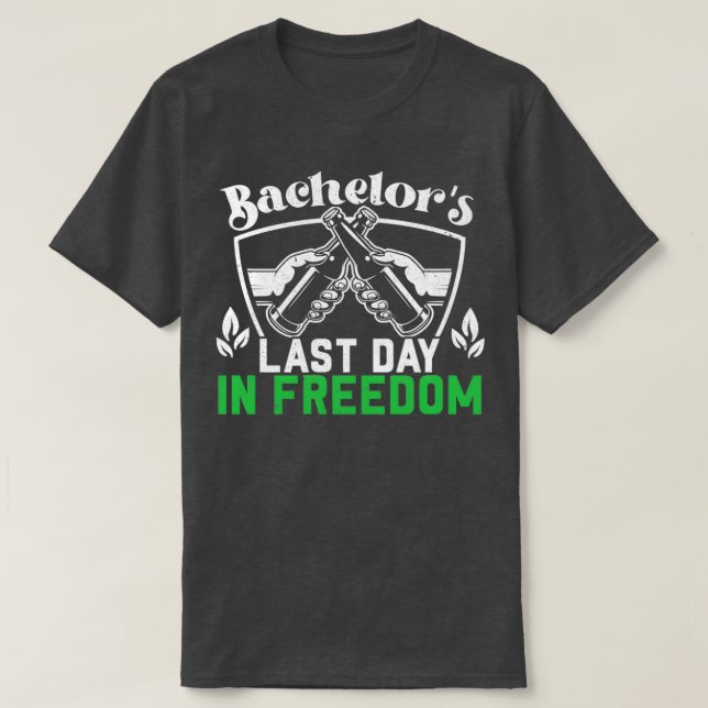 Camiseta Bachelados Sin Boda de Libertad Grom Bride Groomsq (Diseño del anverso)