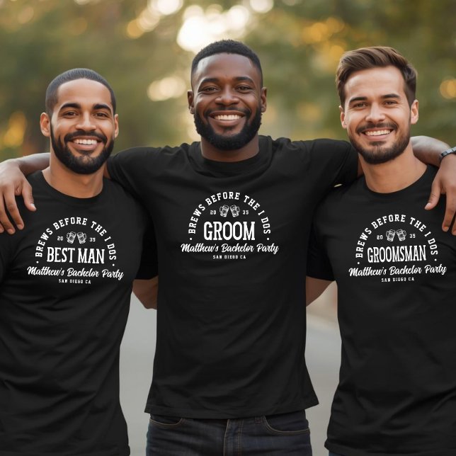 Camiseta Bachelor Party Brews Before I Dos Beer Best Man (Subido por el creador)