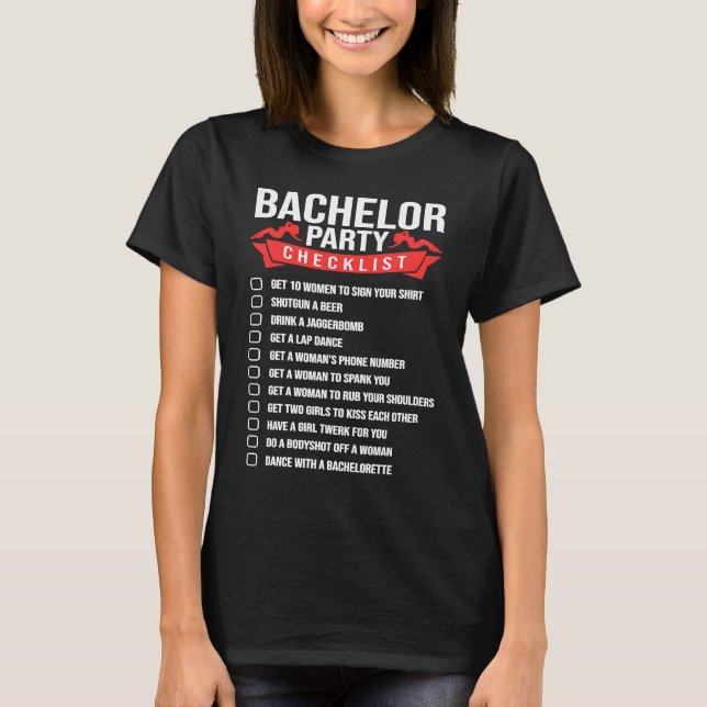 Camiseta Bachelor Party Checklist For Wedding Party Men's G (Anverso)