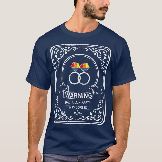 Camiseta BACHELOR Party LGBT Gay Pride Regalo Groom Bride T (Anverso)