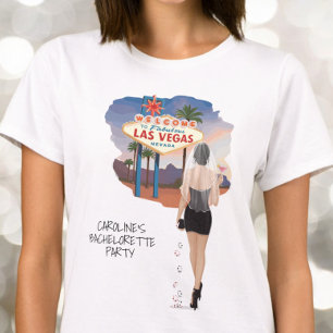 Camiseta Bachelorette Black Hair Bride Las Vegas
