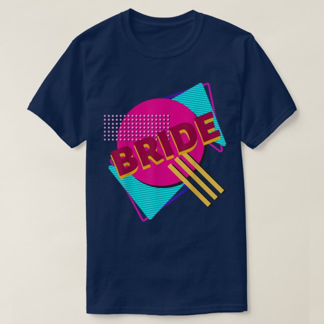Camiseta Bachelorette Bride Retro 90s Colorful Design 16 (Diseño del anverso)
