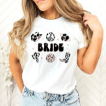 Camiseta Bachelorette Bride Shirt<br><div class="desc">Esta es una camiseta de "novia" con tema de vaquera discoteca. Edite TODOS los colores para hacer que este espacio de la camisa de novia se ajuste a sus necesidades de evento   estilo personal. Seleccione "personalizar más" de las opciones del menú para realizar estos cambios :)</div>