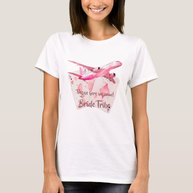 Camiseta Bachelorette de destino/Fiesta Hen. Tribuna de nov (Anverso)