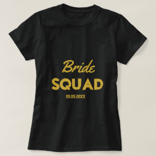 Camiseta Bachelorette de oro negro Novia Escuadrón de Brig