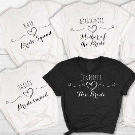 Camiseta Bachelorette Hen Bridal Party Nombre Título Novia