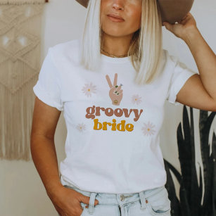 Camiseta Bachelorette Hippie de SONNY Groovy Bride Retro 70