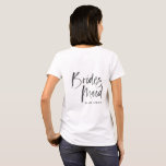 Camiseta Bachelorette moderno de la dama de honor de la<br><div class="desc">Combine la tribu de la novia,  ropa moderna del bachelorette de la dama de honor. La tipografía manchada de tinta moderna de la acuarela se asegura que usted sea explosión en tendencia en esta colección de la coordinación.</div>