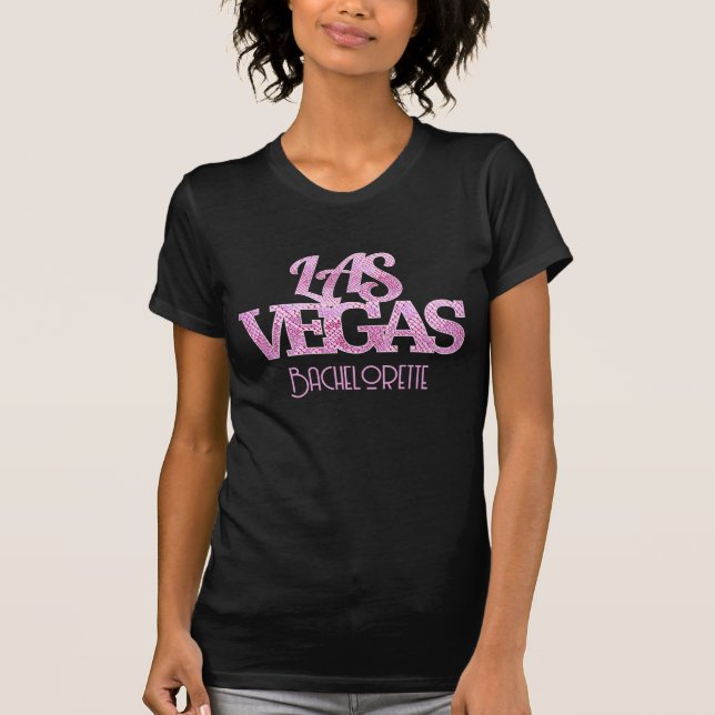 Camiseta Bachelorette Party Las Vegas Girly Pink Piel de se (Anverso)