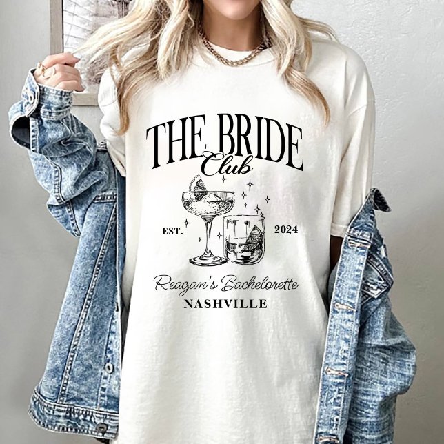 Camiseta Bachelorette Party Retro Cóctel Novia Negra (Subido por el creador)
