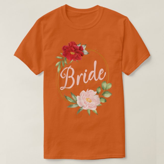 Camiseta Bachelorette Party Wedding Bridal Shower Floral Br (Diseño del anverso)