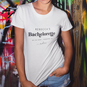 Camiseta Bachelorette Retro Script minimalista