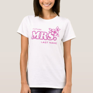 Camiseta Bachelorette rosa "futura señora" Personalizable s