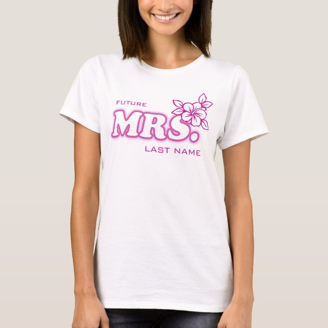 Camiseta Bachelorette rosa "futura señora" Personalizable s (Anverso)