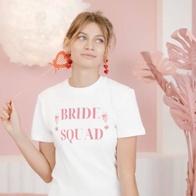 Camiseta Bachelorette rosa Novia Escuadrón de Cuadros (Subido por el creador)