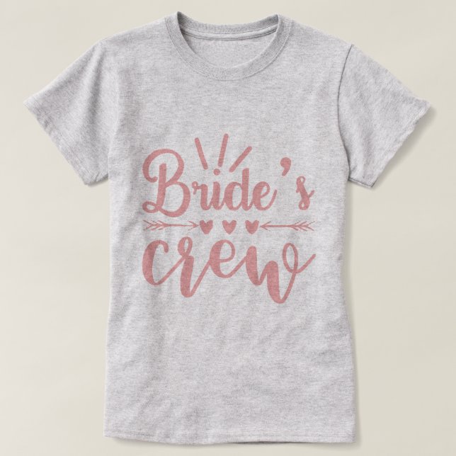 Camiseta Bachelorette Rustic Calligraphy Pink Brides (Diseño del anverso)