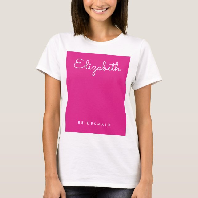Camiseta Bachillerato de color blanco rosa elegante mujer d (Anverso)