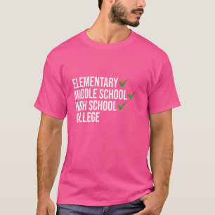 Camiseta bachillerato de escuela secundaria de primaria g