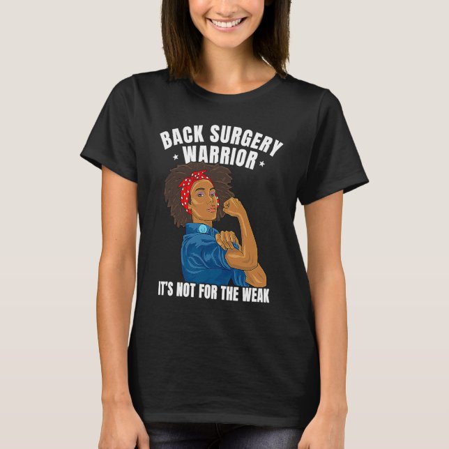 Camiseta Back Surgery Warrior African American Women Black  (Anverso)