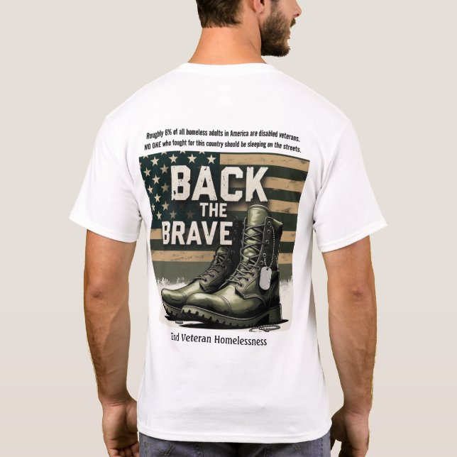 Camiseta Back the Brave – Veteran Homelessness  (Reverso)