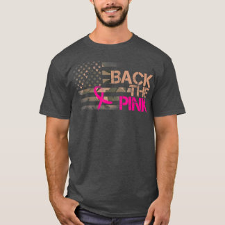 Camiseta Back the Pink Ribbon Camoue American Flag Bret C