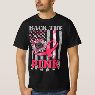 Camiseta Back The Pink Ribbon Flag Breast Cancer Awareness 