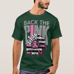 Camiseta Back The Pink Ribbon Sunflower Flag Breast Cancer