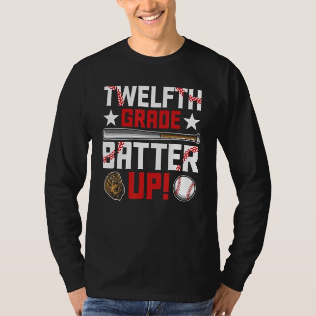 Camiseta Back To School 12th Grade Baseball First Day (Anverso)