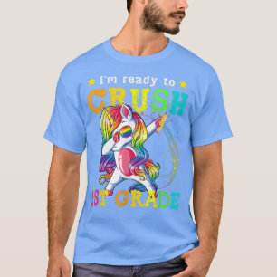 Camiseta Back to School 1st Grade Dabbing Unicorn Girls Gi