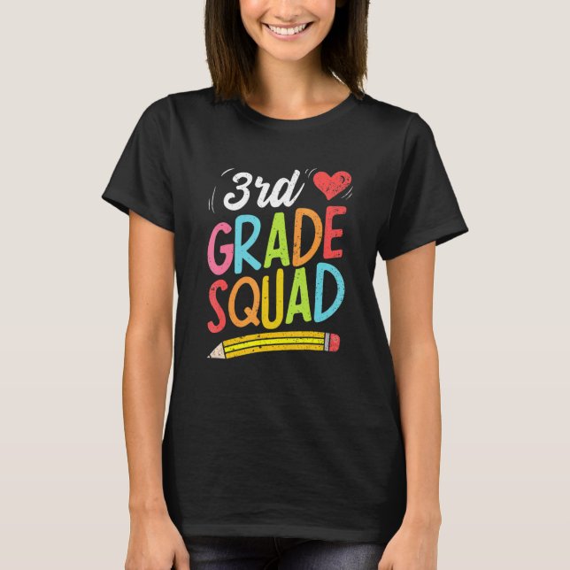 Camiseta Back To School 3rd Grade Squad Third Grade Teacher (Anverso)