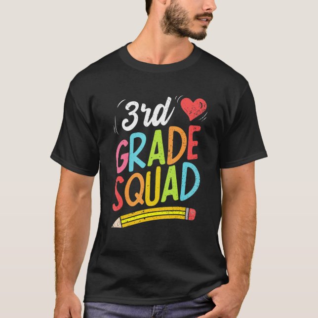 Camiseta Back To School 3rd Grade Squad Third Grade Teacher (Anverso)