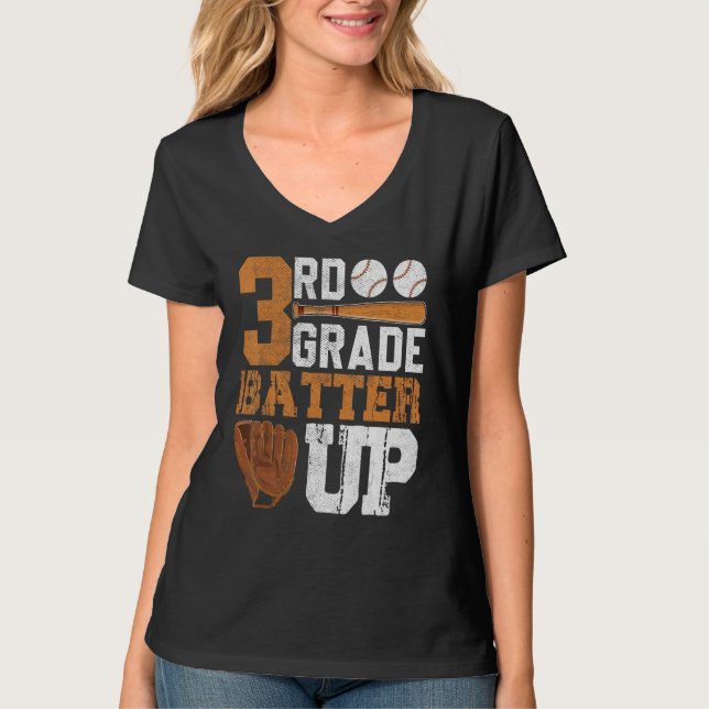 Camiseta Back To School 3rd Grade Students Baseball Batter (Anverso)