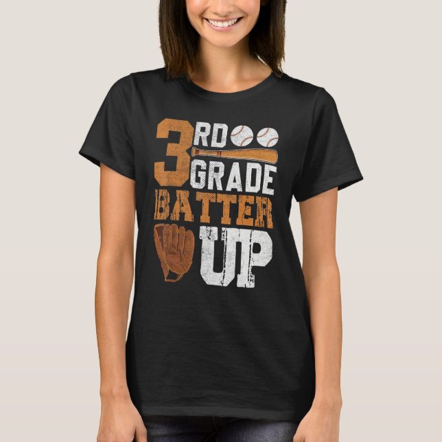 Camiseta Back To School 3rd Grade Students Baseball Batter (Anverso)