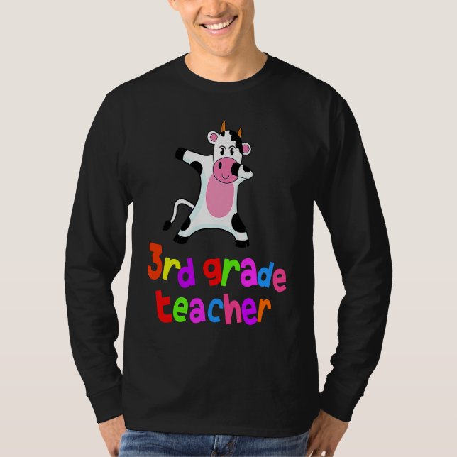 Camiseta Back to School  3rd Grade Teacher Dabbing Cow Dab (Anverso)
