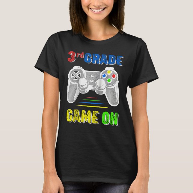 Camiseta Back to School 3rd Third Grade Gamer Video Game  K (Anverso)