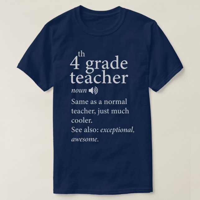 Camiseta Back to school-4th-Grade-Teacher-Funny-Definition- (Diseño del anverso)