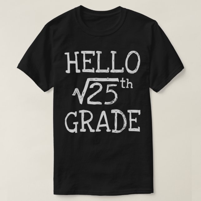 Camiseta Back To School 5th Grade Square Root Of 25 Math Ki (Diseño del anverso)