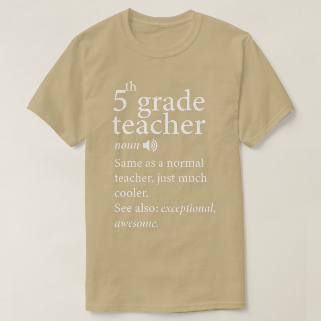Camiseta Back to school-5th-Grade-Teacher-Funny-Definition- (Diseño del anverso)