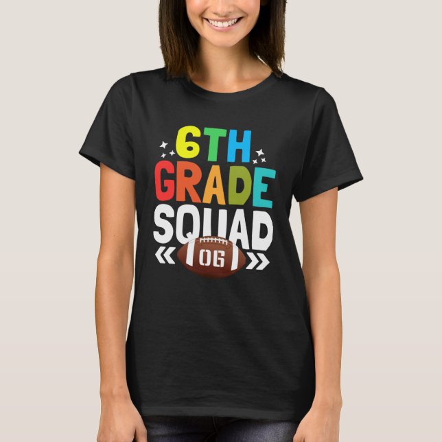 Camiseta Back to School 6th Grade squad Football Kids (Anverso)