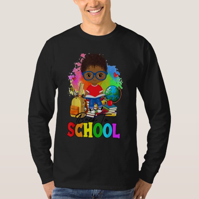 Camiseta Back To School Afro Boy & Backpack 1st Day Of Scho (Anverso)