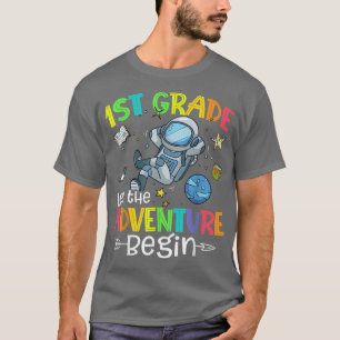 Camiseta Back To School Astronaut 1st Grade Let The Adventu