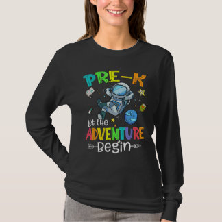 Camiseta Back To School Astronaut Pre K Let The Adventure B
