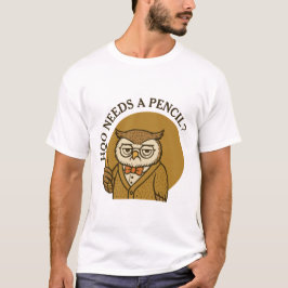 Camiseta Back to school - cute owl - hoo needs a pencil