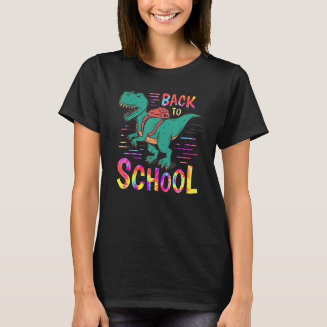 Camiseta Back To School Dinosaur Tye Dye Teacher Students B (Anverso)