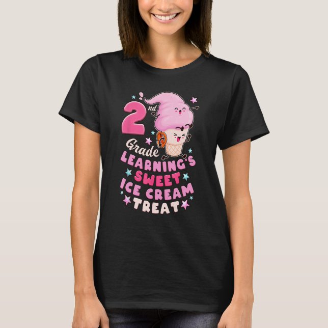 Camiseta Back To School First Day of 2nd Grade Girl Ice Cre (Anverso)