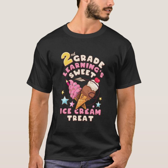 Camiseta Back To School First Day Of 2Nd Grade Ice Cream (Anverso)