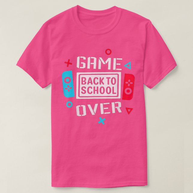 Camiseta Back to School Funny Game Over Teacher Student Con (Diseño del anverso)