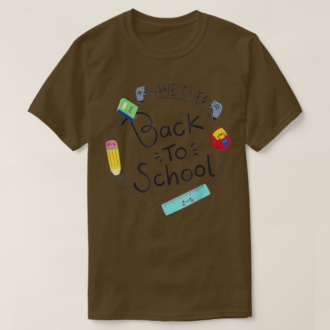 Camiseta Back to School Funny Game Over Teacher Student Con (Diseño del anverso)