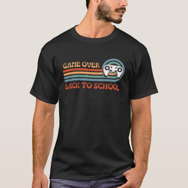 Camiseta Back to School Funny Game Over Teacher Student Vid (Anverso)