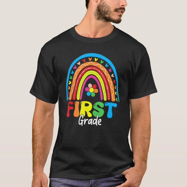 Camiseta Back To School Funny Happy First Day Of First Grad (Anverso)